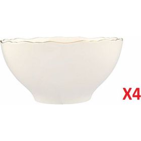 Porland 04ALM007411 22 cm 4'lü Altın Yaldız Kase
