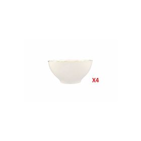 Porland 04ALM007411 22 cm 4'lü Altın Yaldız Kase
