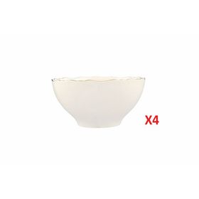 Porland 04ALM007411 22 cm 4'lü Altın Yaldız Kase