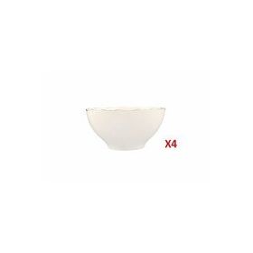 Porland 04ALM007411 22 cm 4'lü Altın Yaldız Kase
