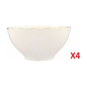 Porland 04ALM007411 22 cm 4'lü Altın Yaldız Kase