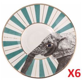 Porland 04ALM007476 Wild Life Elephant 11 cm Çay Tabağı