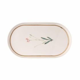 Porland 04ALM007654 28 cm Botanical Desen 4 Kayık Tabak