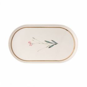 Porland 04ALM007654 28 cm Botanical Desen 4 Kayık Tabak