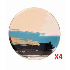 Porland 04ALM007797 Dash Düz 27 cm 4'lü Servis Tabağı