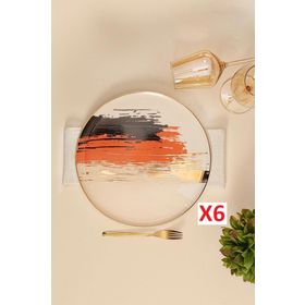 Porland 04ALM007799 Dash 27 cm 6'lı Düz Servis Tabağı