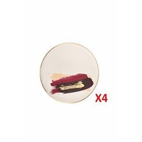 Porland 04ALM007900 21 cm 4'lü Dash Düz Pasta Tabağı
