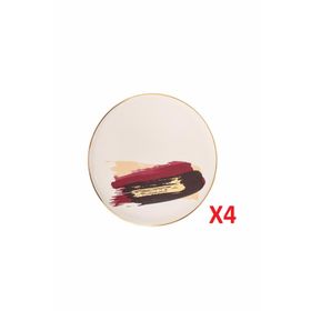 Porland 04ALM007900 21 cm 4'lü Dash Düz Pasta Tabağı