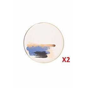 Porland 04ALM007902 21 cm 2'li Dash Düz Pasta Tabağı