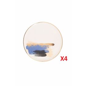 Porland 04ALM007902 21 cm 4'lü Dash Düz Pasta Tabağı