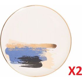 Porland 04ALM007902 Dash Desen2 21 cm Düz Tabak