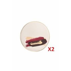 Porland 04ALM007904 21 cm 2'li Dash Düz Pasta Tabağı
