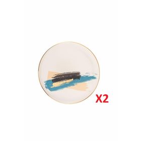 Porland 04ALM007904 21 cm 2'li Dash Düz Pasta Tabağı
