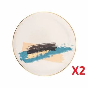 Porland 04ALM007904 21 cm 2'li Dash Düz Pasta Tabağı