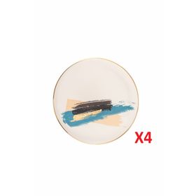 Porland 04ALM007904 21 cm 4'lü Dash Düz Pasta Tabağı