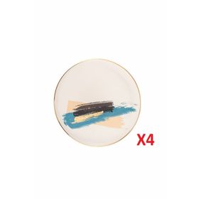 Porland 04ALM007904 21 cm 4'lü Dash Düz Pasta Tabağı