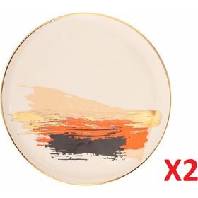 Porland 04ALM007906 Dash Desen4 21 cm Düz Tabak