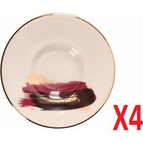 Porland 04ALM008504 11 cm Dash Desen Çay Tabağı