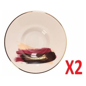Porland 04ALM008504 Dash Desen 11 cm 2'li Çay Tabağı