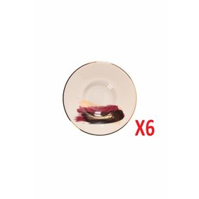 Porland 04ALM008504 Dash Desen 11 cm 6'lı Çay Tabağı