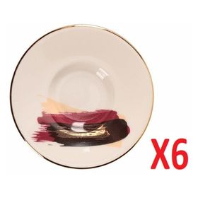 Porland 04ALM008504 Dash Desen 11 cm 6'lı Çay Tabağı