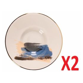 Porland 04ALM008506 Dash Desen 11 cm 2'li Çay Tabağı