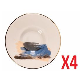 Porland 04ALM008506 Dash Desen 11 cm 4'lü Çay Tabağı