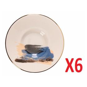 Porland 04ALM008506 Dash Desen 11 cm 6'lı Çay Tabağı