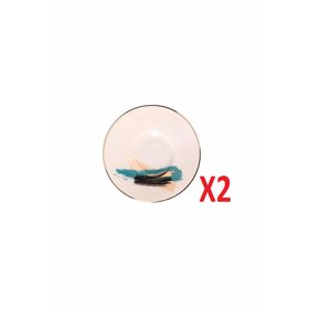 Porland 04ALM008508 Dash Desen 11 cm 2'li Çay Tabağı