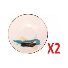 Porland 04ALM008508 Dash Desen 11 cm 2'li Çay Tabağı
