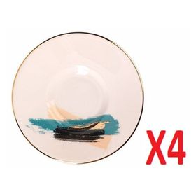Porland 04ALM008508 Dash Desen 11 cm 4'lü Çay Tabağı