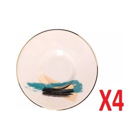 Porland 04ALM008508 Dash Desen 11 cm 4'lü Çay Tabağı