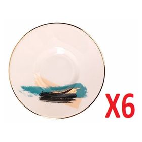 Porland 04ALM008508 Dash Desen 11 cm 6'lı Çay Tabağı