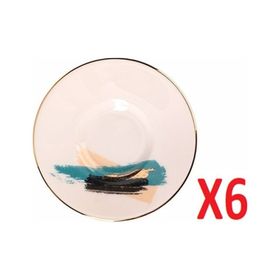 Porland 04ALM008508 Dash Desen 11 cm 6'lı Çay Tabağı