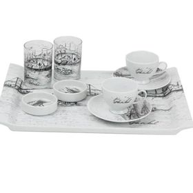 Porland 04AP017815 9 Parça 2 Kişilik İstanbul Kahve ve İkram Takımı