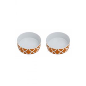 Porland 04AP021499 Morocco Desen 18 cm 2'li Turuncu Kase