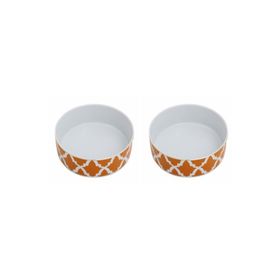 Porland 04AP021499 Morocco Desen 18 cm 2'li Turuncu Kase