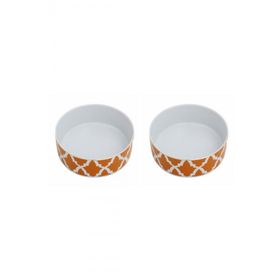 Porland 04AP021499 Morocco Desen 18 cm 2'li Turuncu Kase