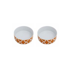 Porland 04AP021499 Morocco Desen 18 cm 2'li Turuncu Kase