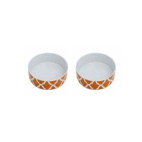 Porland 04AP021499 Morocco Desen 18 cm 2'li Turuncu Kase
