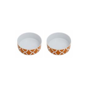Porland 04AP021499 Morocco Desen 18 cm 2'li Turuncu Kase