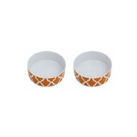 Porland 04AP021499 Morocco Desen 18 cm 2'li Turuncu Kase