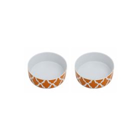 Porland 04AP021499 Morocco Desen 18 cm 2'li Turuncu Kase