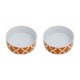 Porland 04AP021499 Morocco Desen 18 cm 2'li Turuncu Kase
