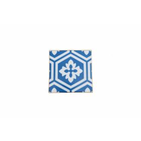 Porland 04A+P021645 10x10 cm Morocco Desen 2 Mavi Bardak Altlığı