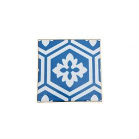 Porland 04A+P021645 10x10 cm Morocco Desen 2 Mavi Bardak Altlığı