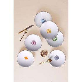 Porland 04AP021776 Morocco 6'lı 20 cm Karma Renk Çukur Tabak Takımı
