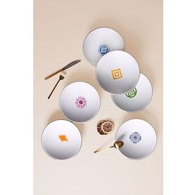 Porland 04AP021776 Morocco 6'lı 20 cm Karma Renk Çukur Tabak Takımı