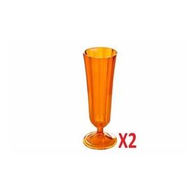 Porland 04FIA001736 130 cc 2'li Turuncu Flüt Şampanya Bardağı