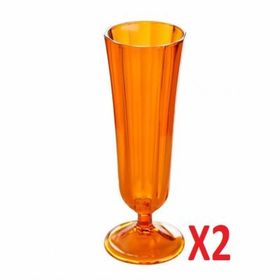 Porland 04FIA001736 130 cc 2'li Turuncu Flüt Şampanya Bardağı